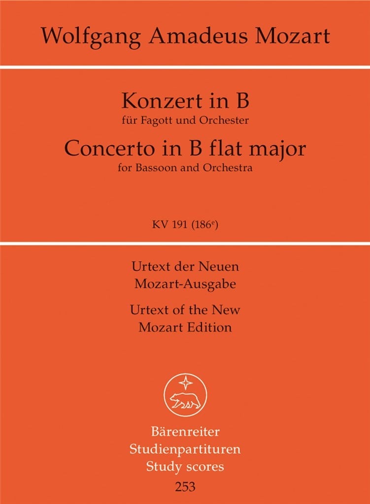 Bassoon Concerto K191 Study Score